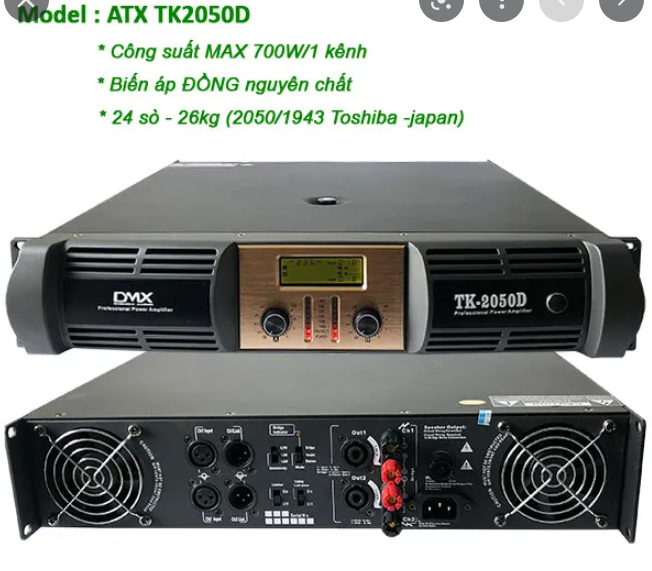 Cục đẩy công suất dmx tk2050d – 24 sò nguồn đồng nguyên chất