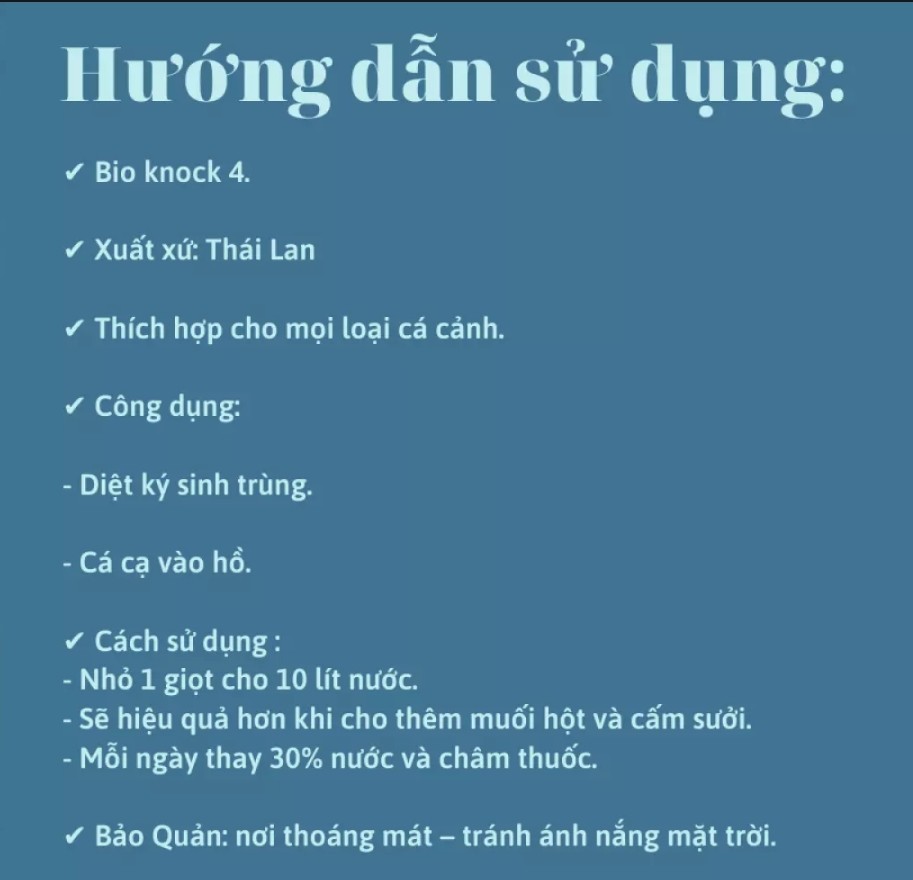 Bio knock số 1 2 3 4 : hỗ trợ cá cảnh