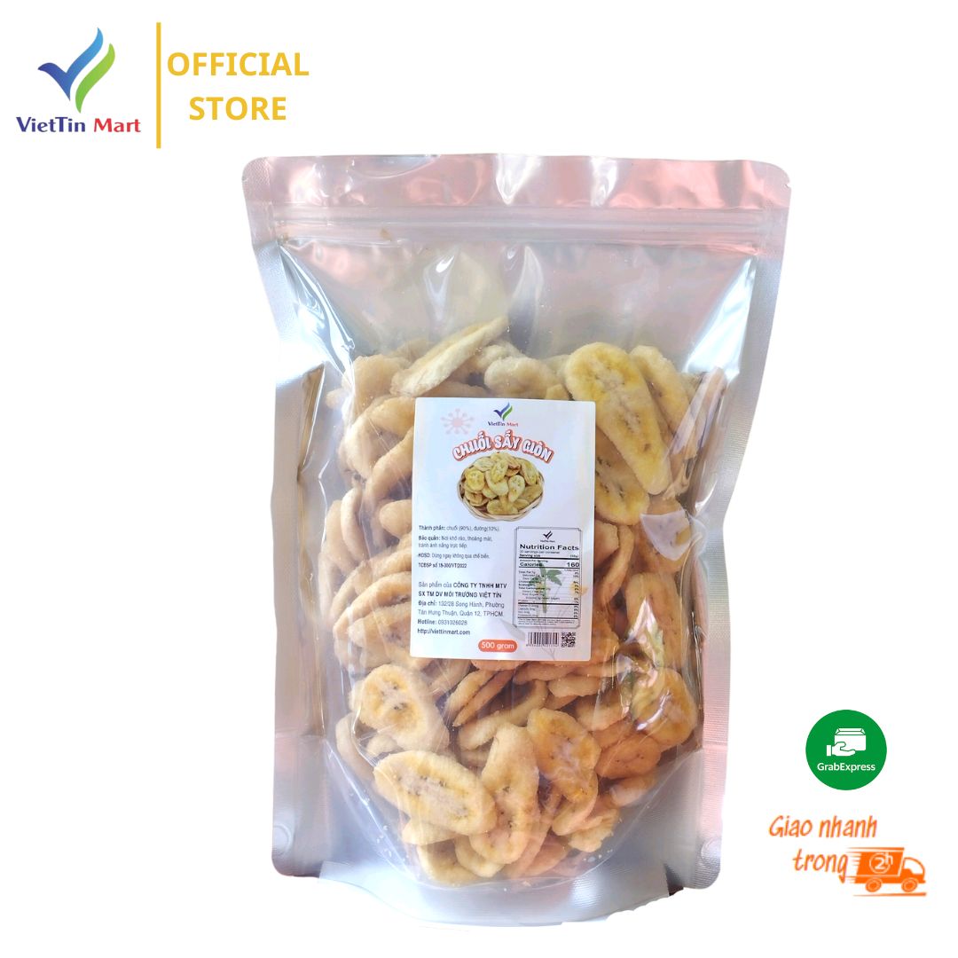 1kg Chuối sấy giòn hàng nguyên miếng - Viettinmart
