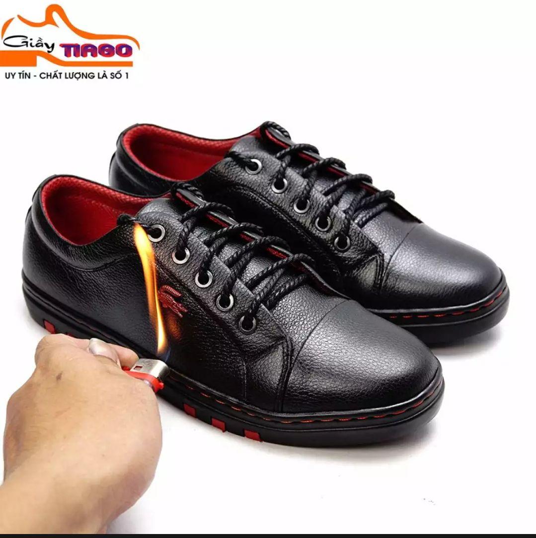 giầy thể thao nam cá sâu da bò đế khâu