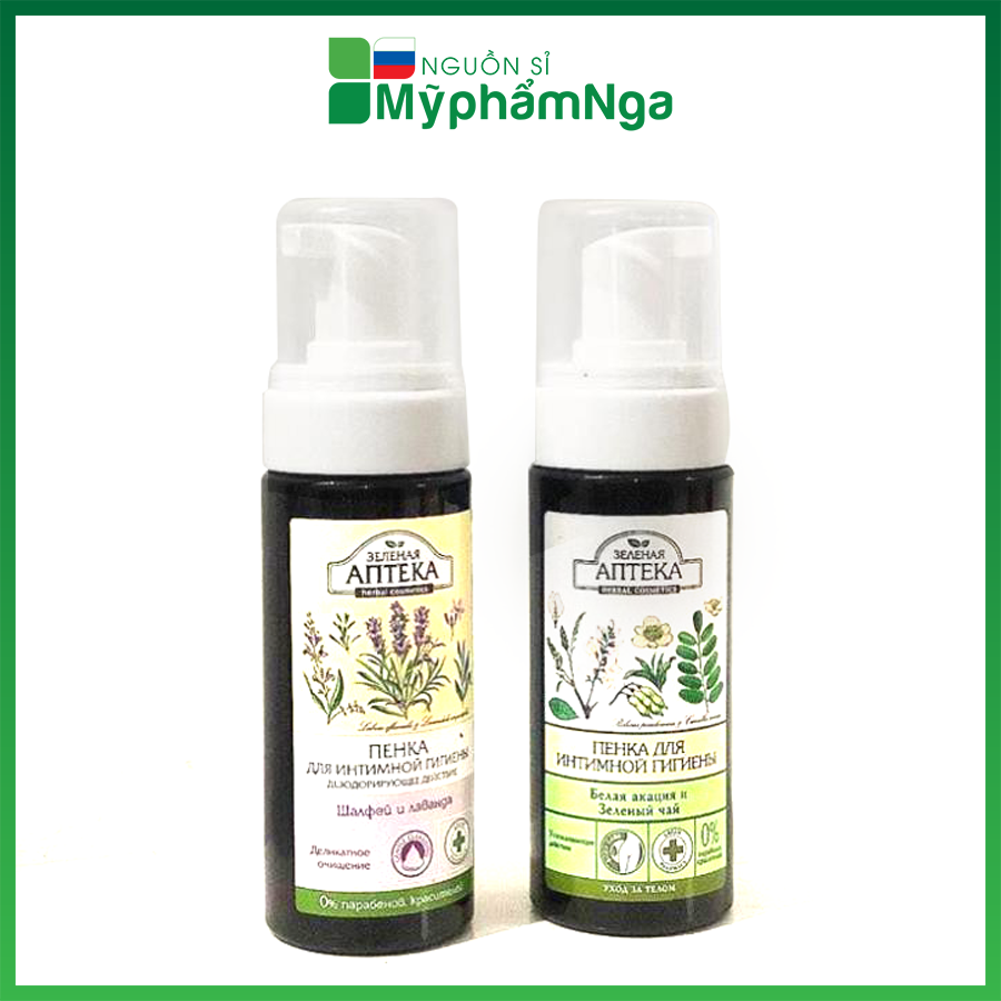 Dung dịch vệ sinh phụ nữ Nga Green Pharmacy dạng bọt - Tím