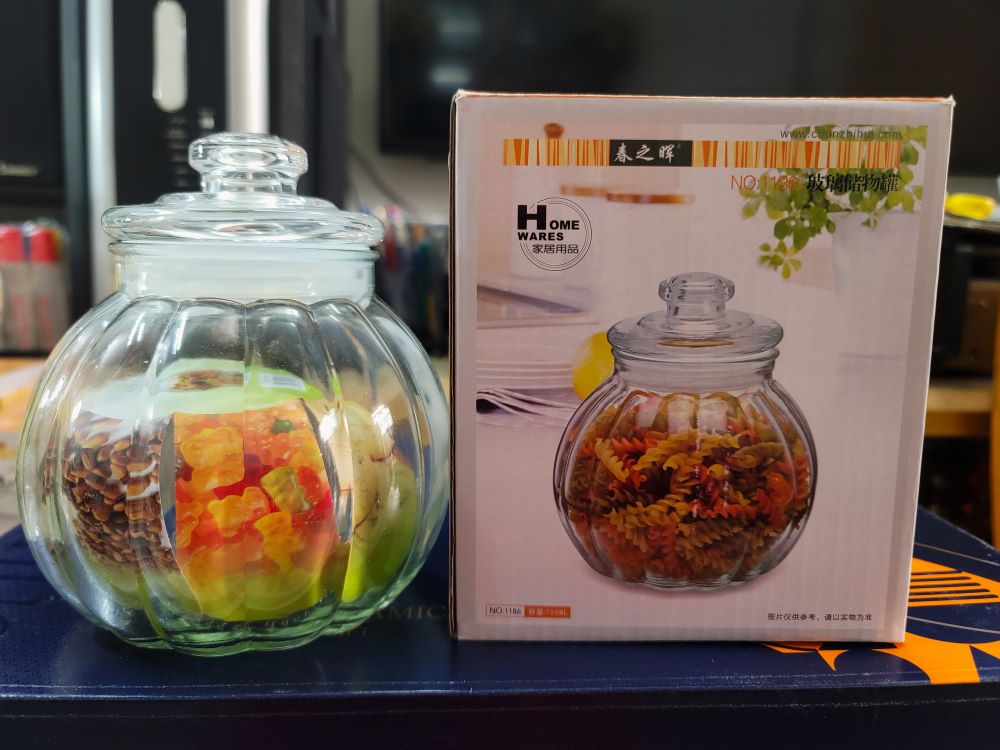 Lọ Thủy Tinh Hình Bí Đỏ, nắp có giăng (750ml - 1300ML - 2000ML)