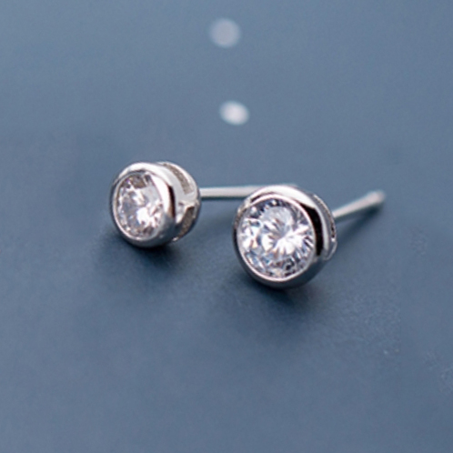 Khuyên Nụ, Khuyên Tai Bạc Nữ Đính Đá Đơn Giản - B2542 - Bảo Ngọc Jewelry