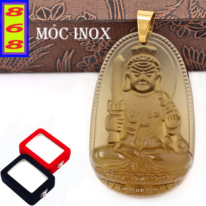 [HCM]Vòng cổ dây dù mặt phật Bất Động Minh Vương Đá Obsidian 3.6cm - Phật bản mệnh tuổi Dậu - Mặt size nhỏ - Tặng kèm móc inox