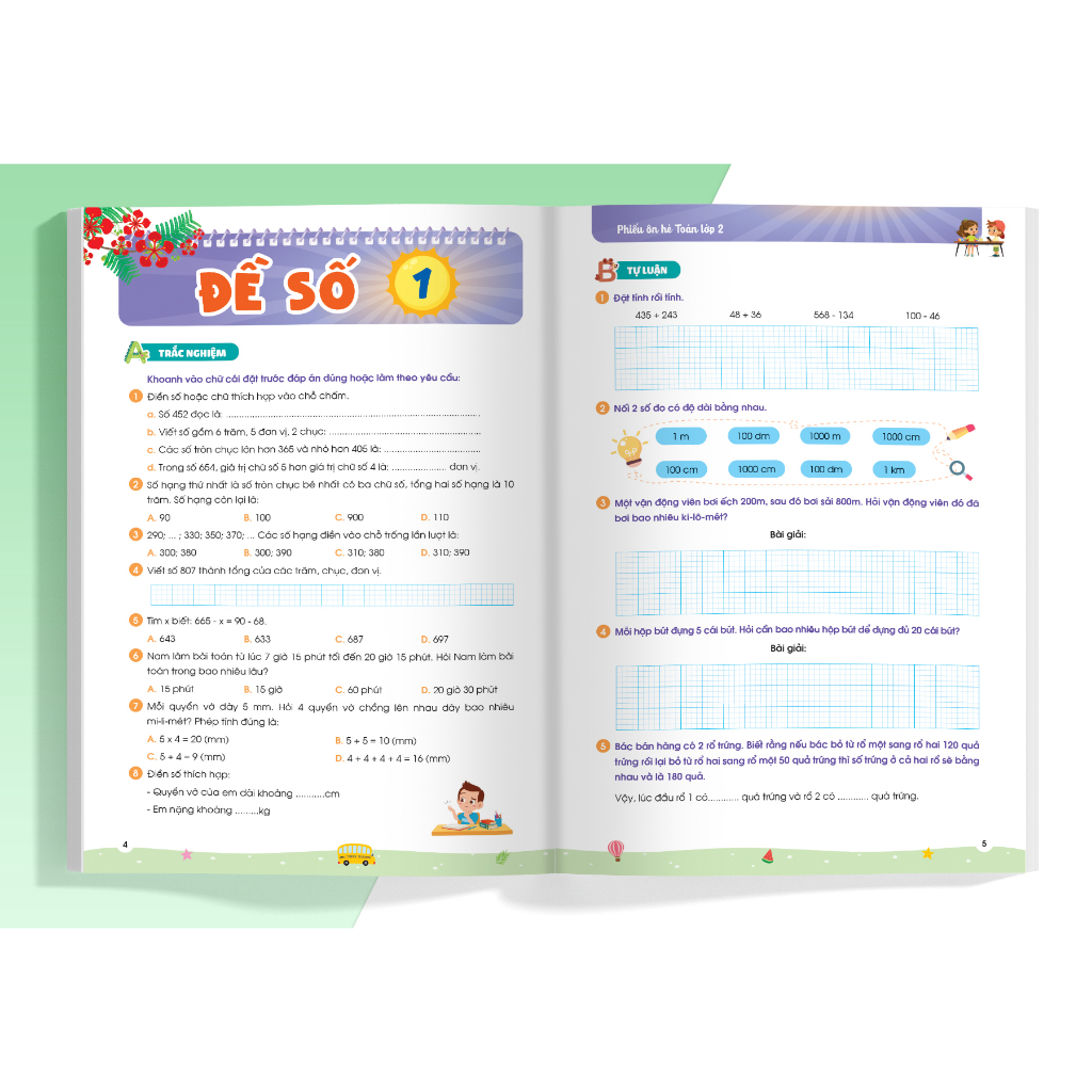 Sách Combo Phiếu ôn hè Toán và Tiếng Việt Lớp 2