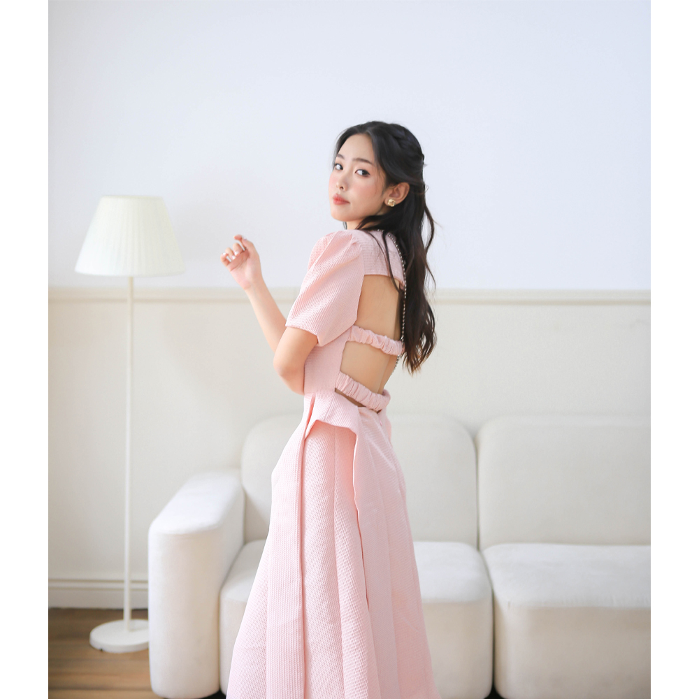 CIGNO- Đầm cut out cột nơ tiểu thư cá tính DINNIE DRESS