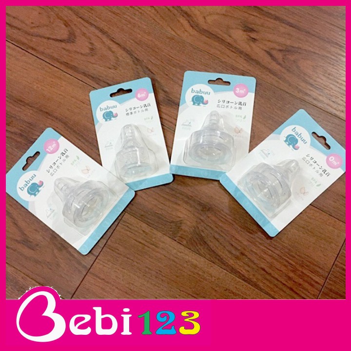 Set 2 Núm Ty thay thế Cổ Rộng và Cổ Chuẩn Baby Babuu Nhật Bản cho bé