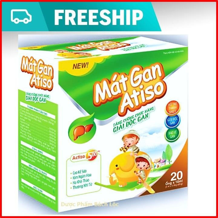 Siro thanh nhiệt mát gan actisso giải độc gan, mát gan, tăng cường chức năng gan, bảo vệ gan – Hộp 20 ống x 10ml