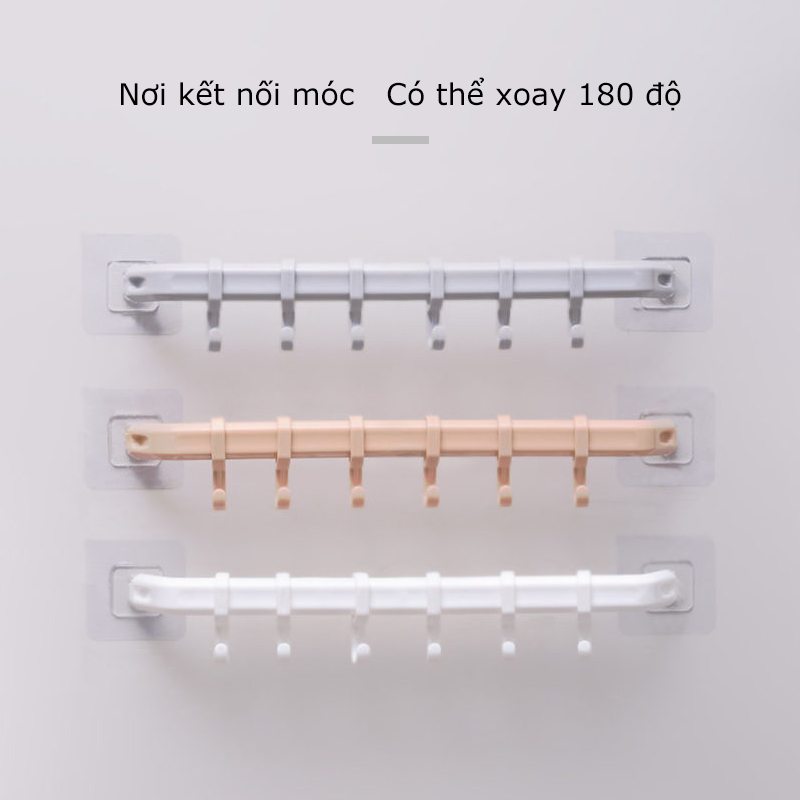 [HCM] Thanh treo đồ 6 móc dán tường siêu chắc -Cozy520