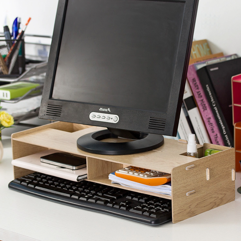 Kệ để màn hình máy tính,bàn phím, laptop, chuột gọn gàng, nâng cao màn hình chống gù lưng, chống đau vai, kệ máy tính để bàn có hộc để tài liệu