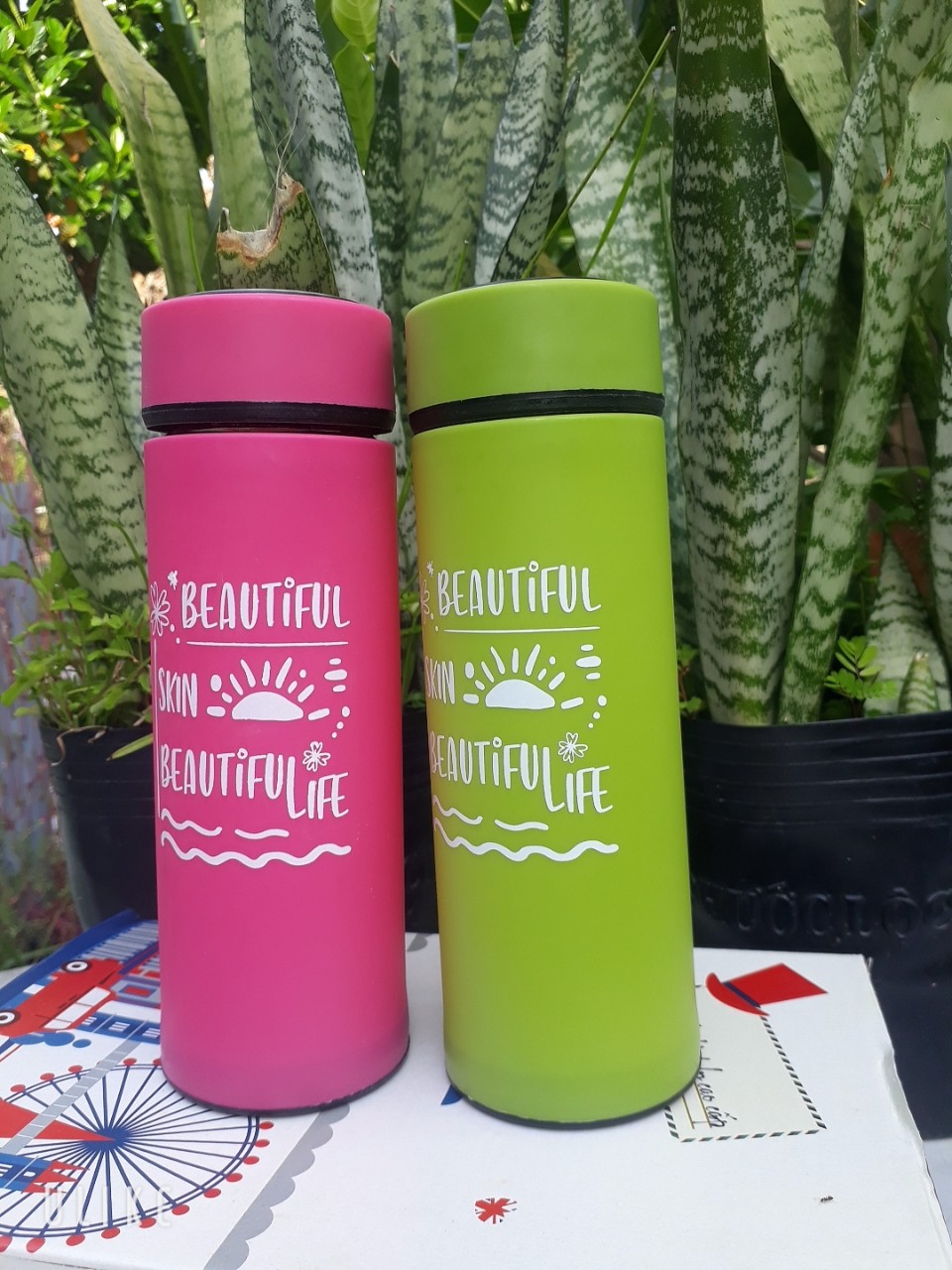 Bình đựng nước lõi thủy tinh bọc nhựa 500ml an toàn
