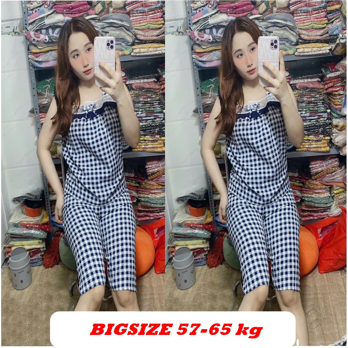 Bigsize 57-63Kg Đồ Bộ Lửng Vải Lụa Hàn Mềm Mịn