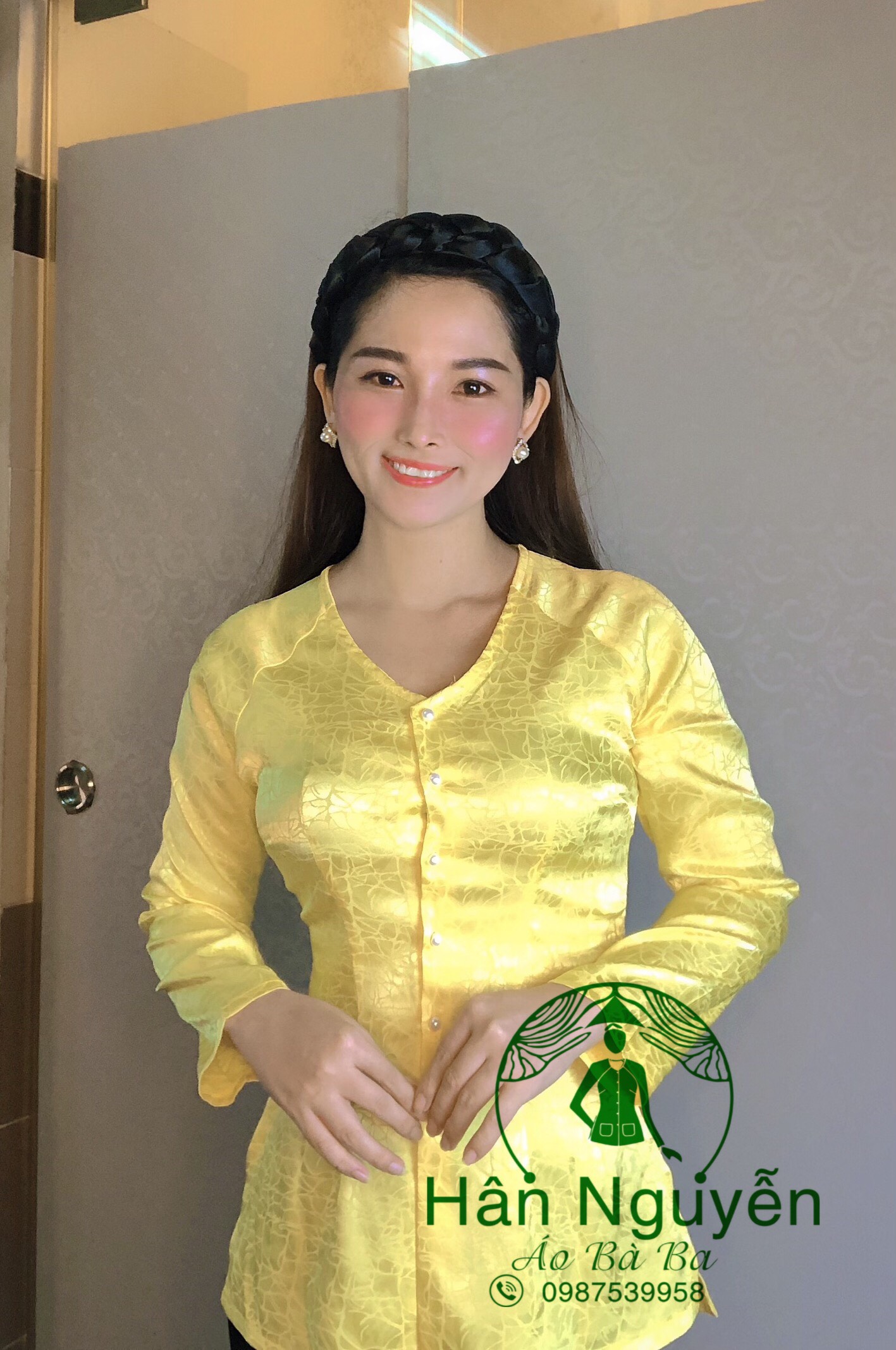 B.A42 - ÁO BÀ BA GẤM ĐÁ CỔ TIM ( ÁO LẺ)