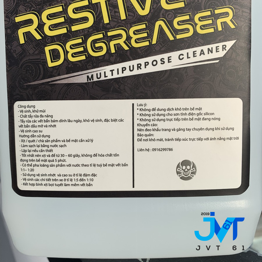 Nước rửa xe Restive Degreaser chai 2 lít mẫu mới
