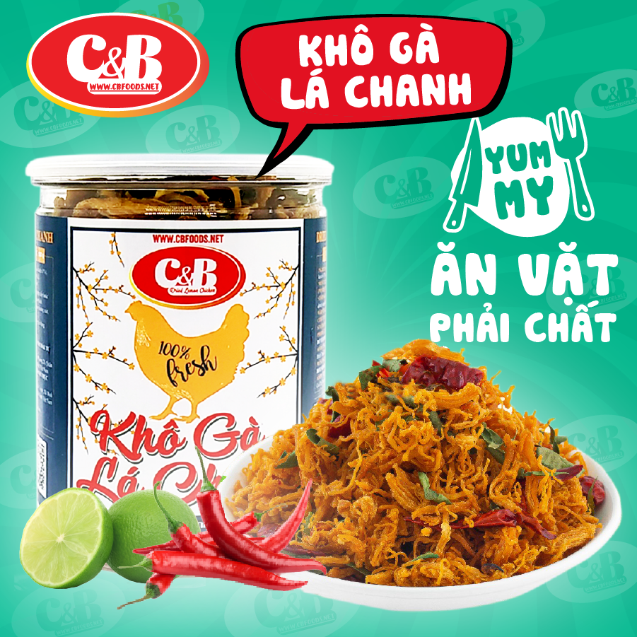KHÔ GÀ LÁ CHANH C&B HỘP 150G