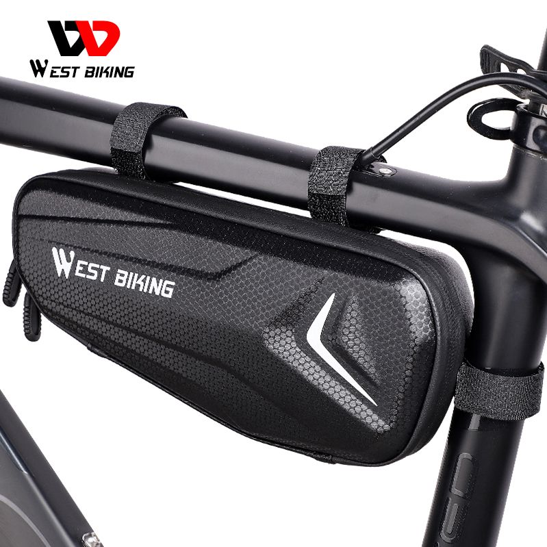 WEST BIKING Waterproof 3L Bicycle Bags Triangle Bike Front Tube Bag Frame Cycling Bag Tools Pannier Bike Accessories Bicycle Bag