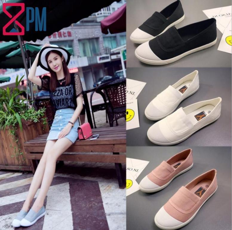 Giày Nữ Slipon Vải Giá Rẻ Cho Học Sinh Sinh Viên G0101 giá rẻ