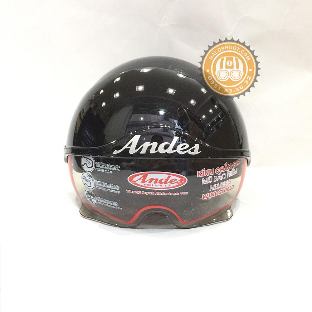 Nón bảo hiểm Andes 139 Kính Âm (Đen Bóng)