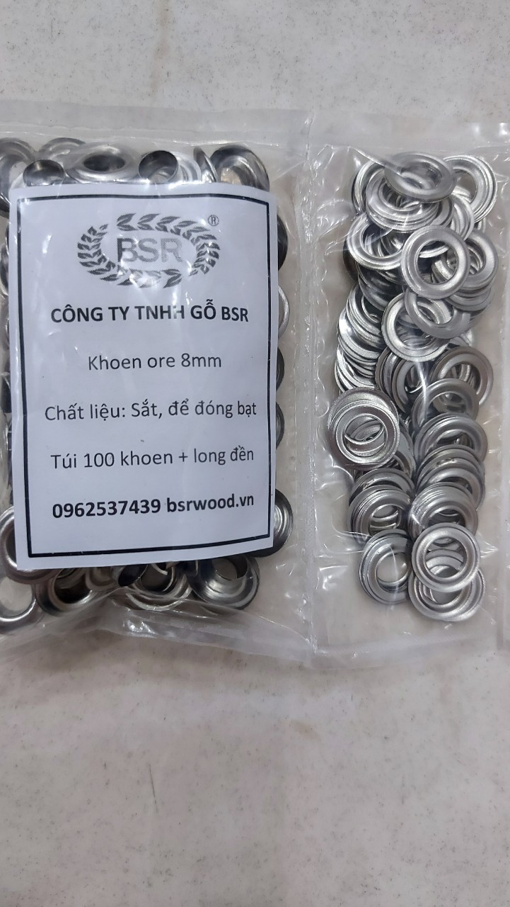 [HCM]Khoenkhuy mắt cáo 8mm Khoenkhuy ore 8ly Khoenkhuy đóng bạt bấm bạt bấm vải Bằng Sắt Túi 100 cái + 100 long đền