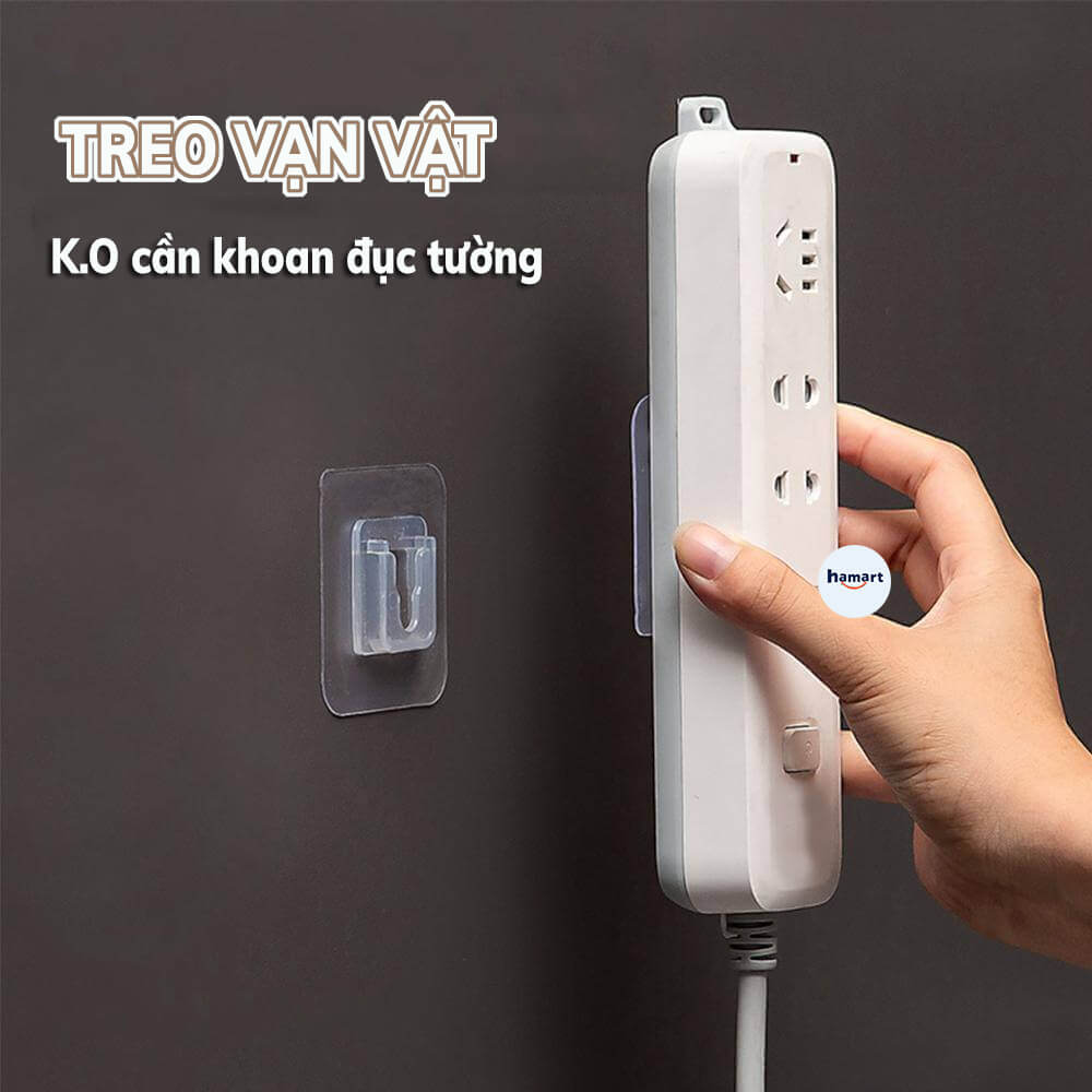 Bộ Miếng Dán Tường U T Treo Đồ Đa Năng Dạng Gài 2 Móc Dán Tường Treo Ổ Điện Tranh Ảnh Wifi