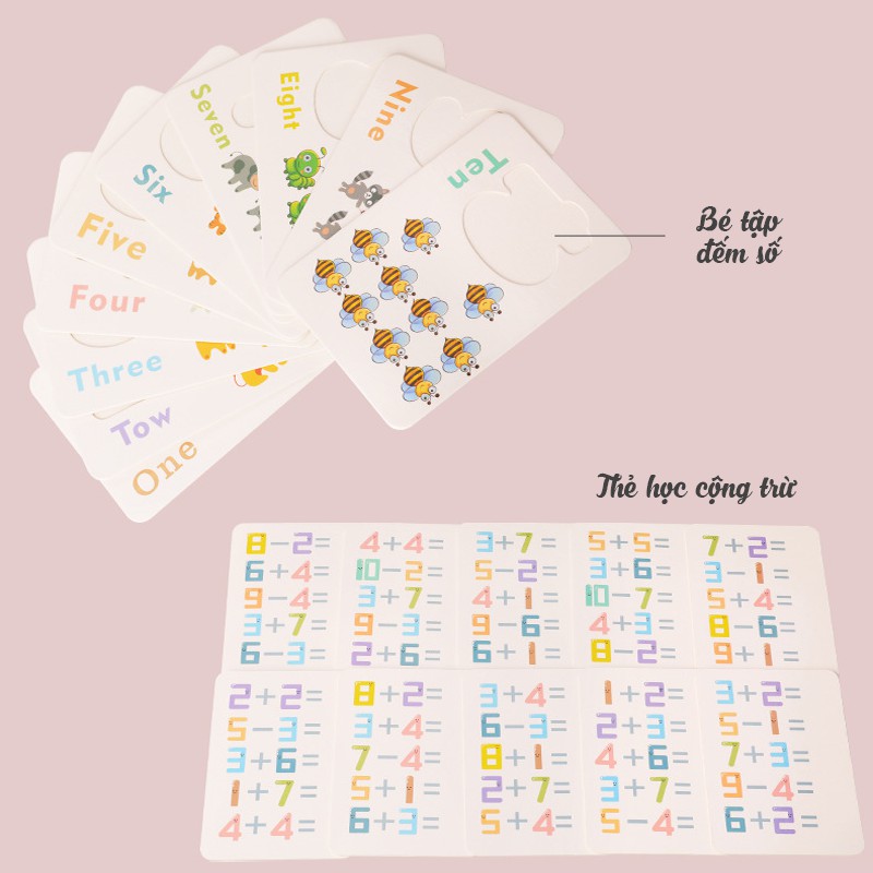 Bộ thẻ số và que tính gỗ