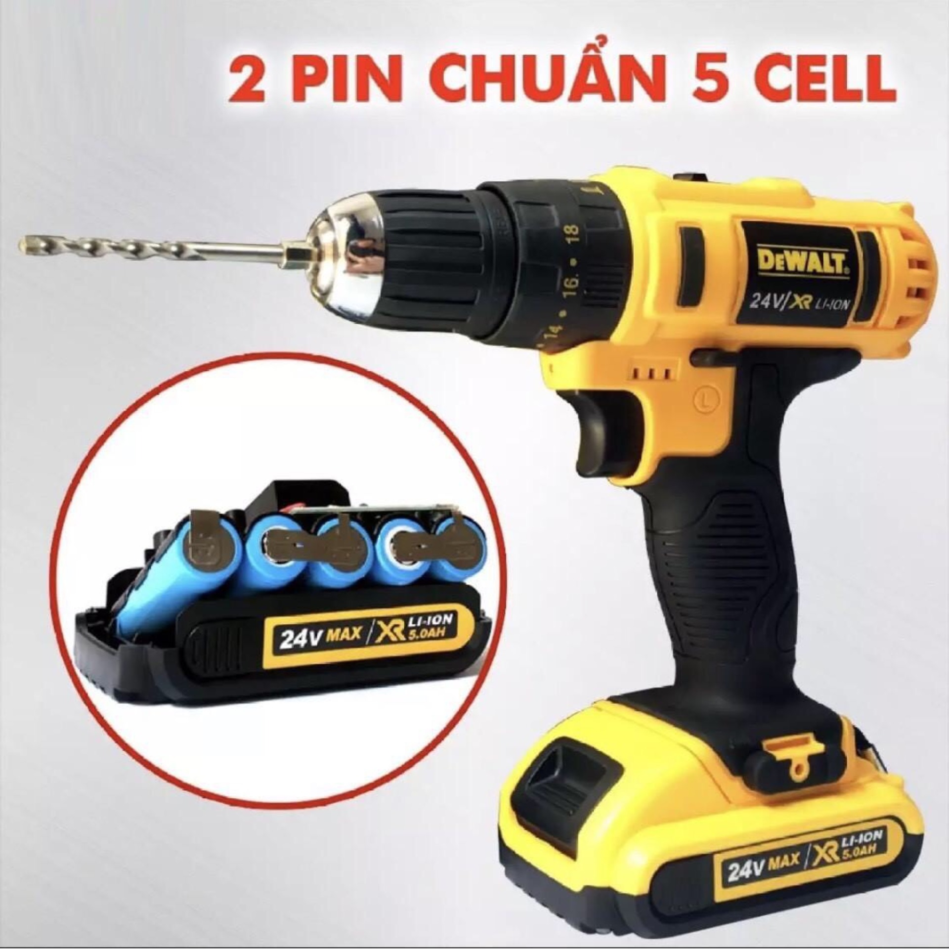 MÁY KHOAN PIN 24V DEWALT CÓ BÚA