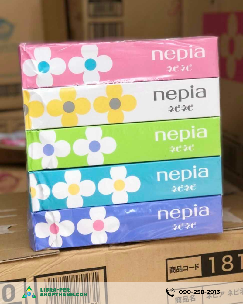 Khăn Giấy Nepia Nhật Bản (set 5 hộp x 300 tờ)