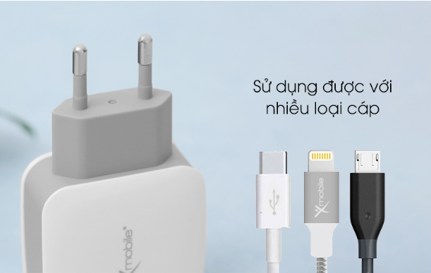 Adapter sạc 3.4A Dual Xmobile DS702 Trắng