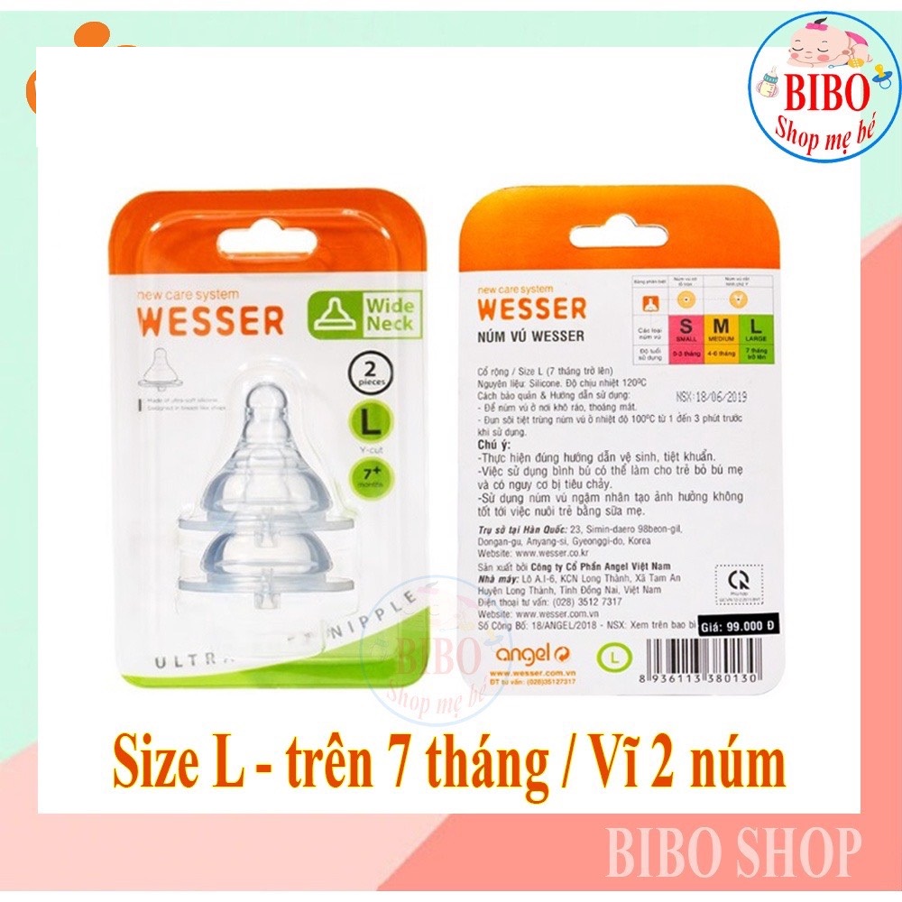 Bình sữa Wesser cổ rộng 180ML/260ML Nhựa PP an toàn cho bé