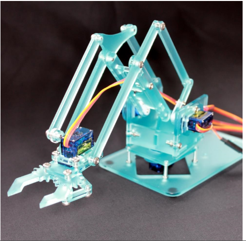 khung mica Cánh Tay Robot 4 Bậc Tự Do Mica DIY có gắn động cơ SG90