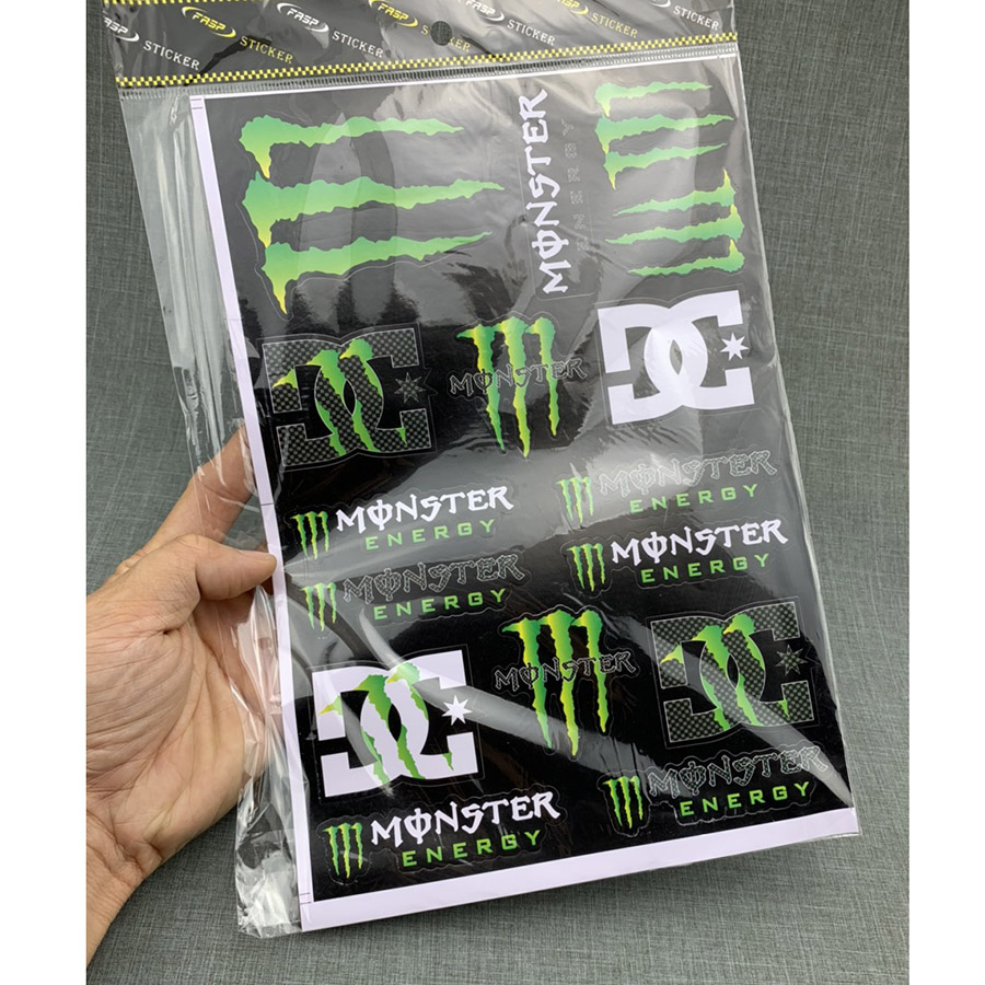 [HCM]Tem Dán Xe Máy  Đề Can  Logo [ Mẫu Monster ]