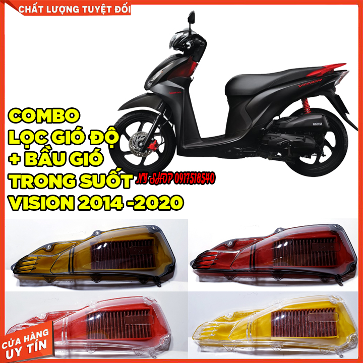 COMBO LỌC GIÓ ĐỘ VISION KEM ỐP BẦU GIÓ TRONG SUỐT ZHIPAT ( GẮN OK CẢ VISION 2020)