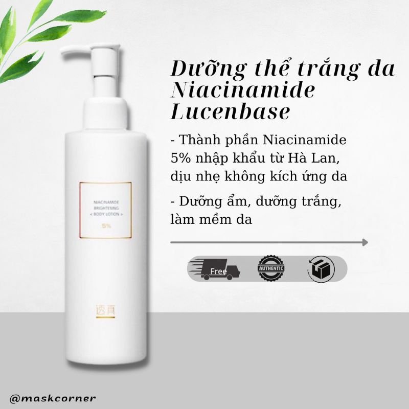 [LUCENBASE]  Dưỡng thể trắng da Niacinamide 5%  251g