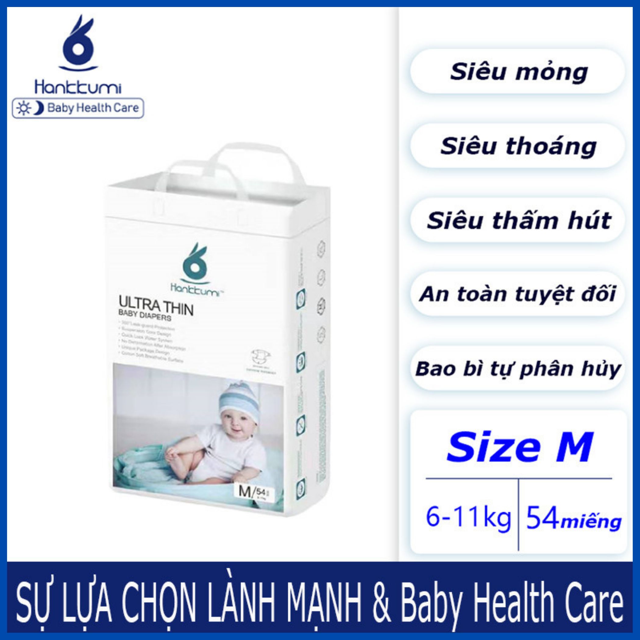 [Voucher 50%+FREESHIP] Bỉm Tã Quần Dán Cao Cấp Hankkumi Tả Sơ Sinh Cho Bé Trẻ Em Size S62/M/L/XL/XXL Newborn Nội Địa