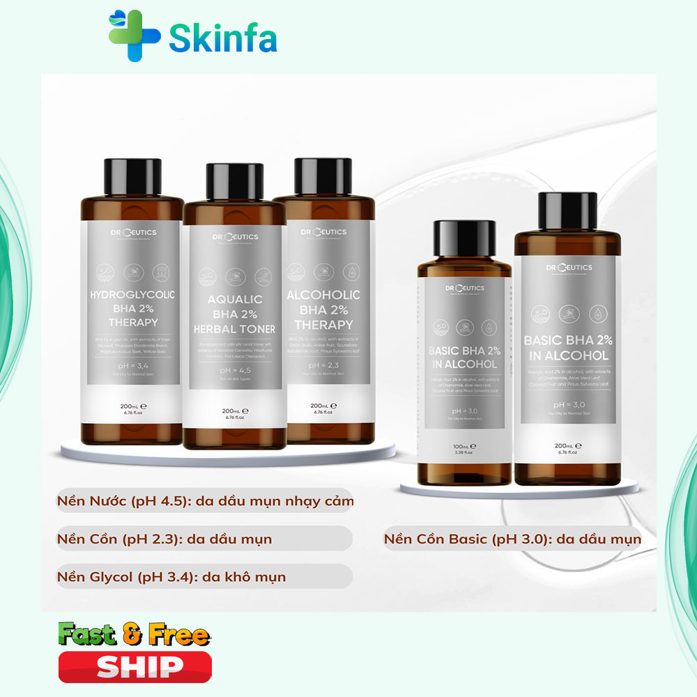 Toner DrCeutics 2% BHA Làm Sạch Và Cân Bằng Da