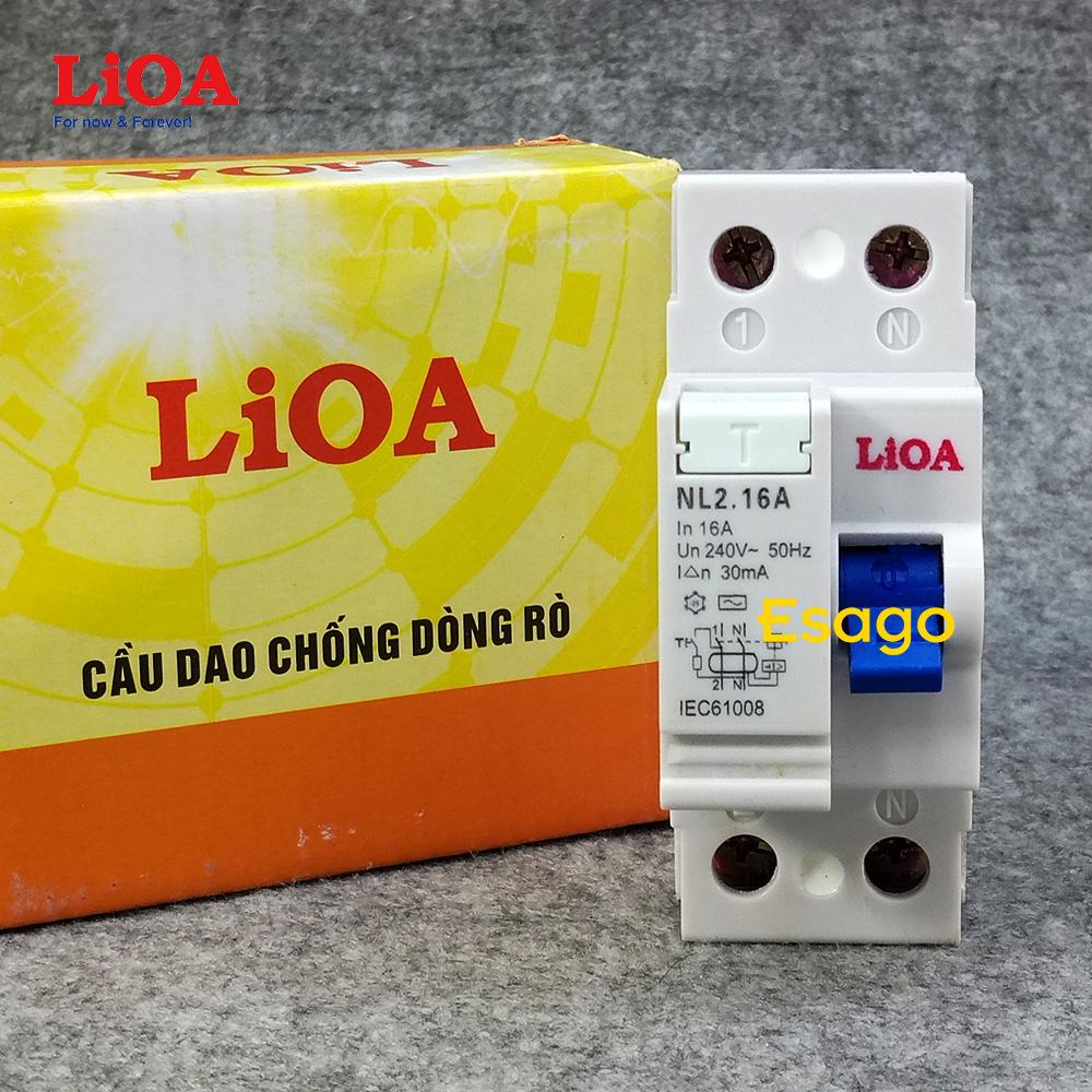 [HCM][16A] Cầu dao chống giật (chống dòng rò) LiOA 16A loại 2 cực