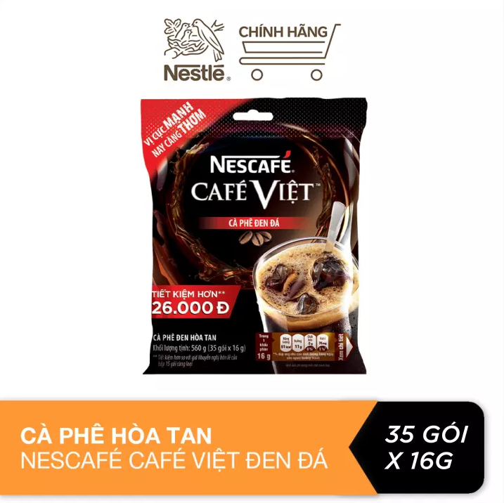 Cà phê hòa tan Nescafe café Việt cà phê đen đá (Túi 35 gói x 16g)