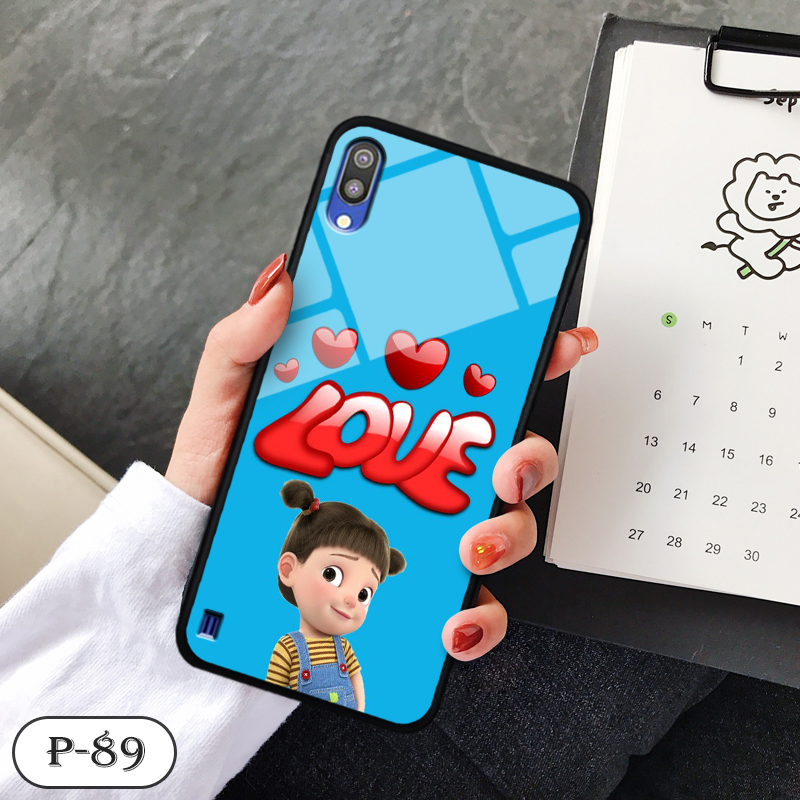 Ốp lưng kính 3D cute Samsung M10