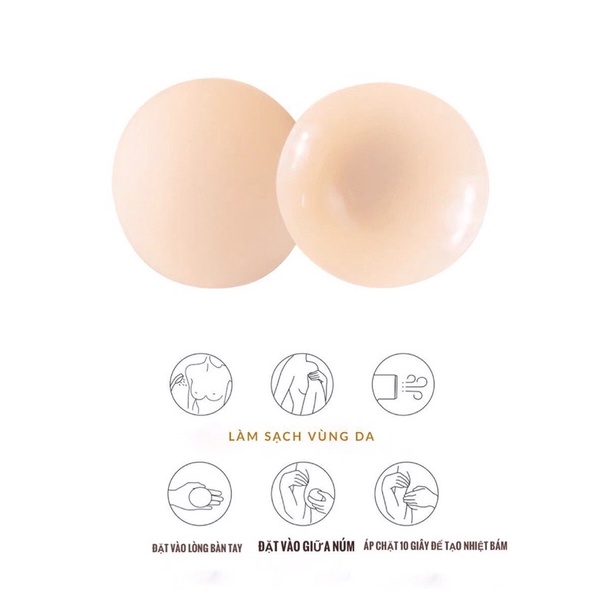 Miếng dán ngực silicon nhiệt tự thân EBLIN dán ti siêu mỏng ôm khít bền đẹp( Hàng cao cấp)