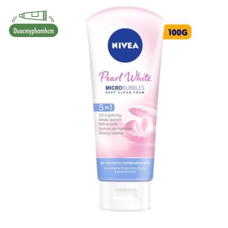 Sữa rửa mặt NIVEA Pearl White giúp trắng da ngọc trai cao cấp