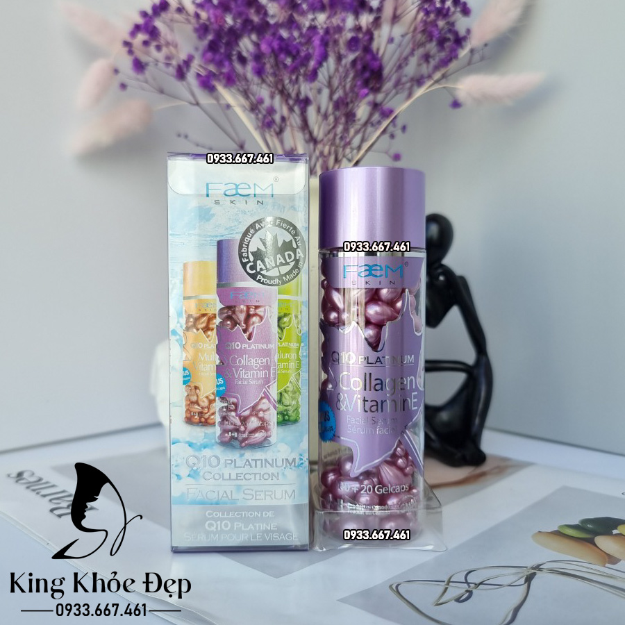 [HCM]Viên Bôi Q10 Platinum Collagen Và Vitamin E Facial Serum 120 Viên