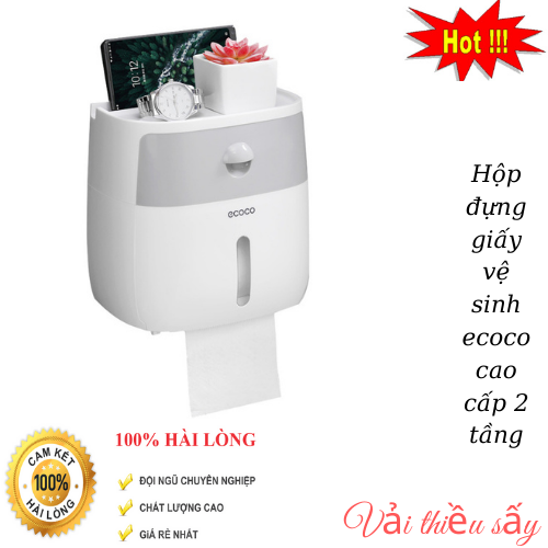 Hộp Đựng Giấy Vệ Sinh Ecoco Cao Cấp 2 Tầng Đa Năng