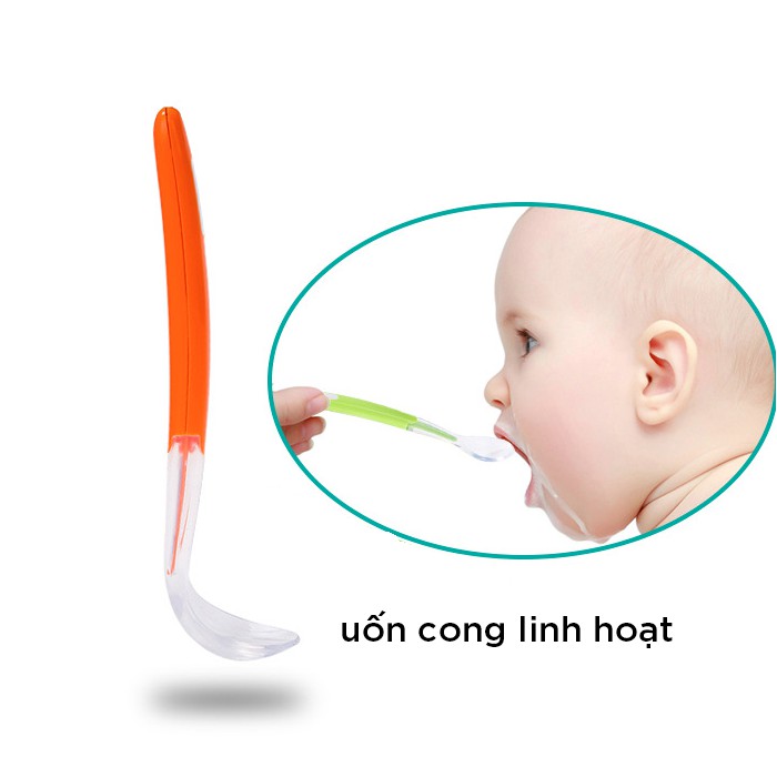 Thìa silicone sâu lòng cho bé ăn dặm ( loại sâu lòng, không BPA )