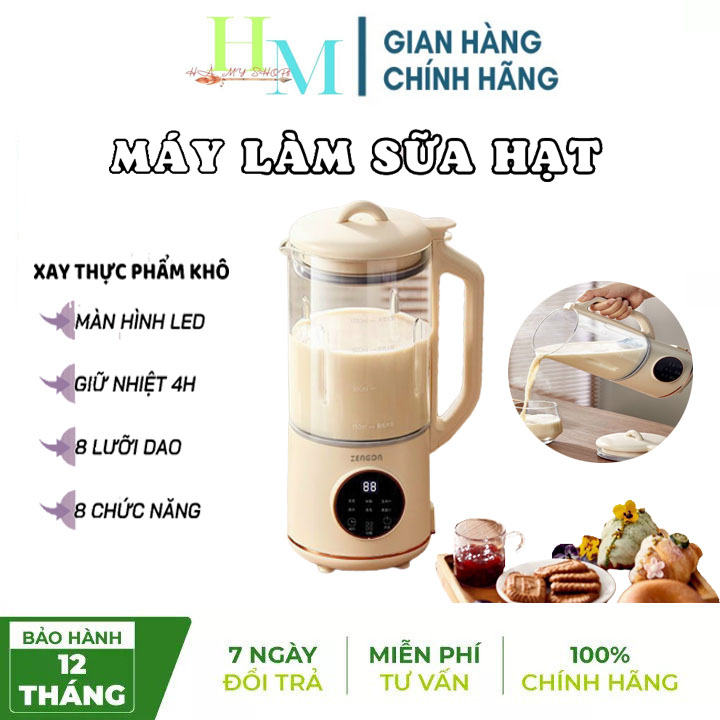 Máy Làm Sữa Đậu Nành Các Loại Hạt Đa Năng ZENGON Công Suất Mạnh 850W