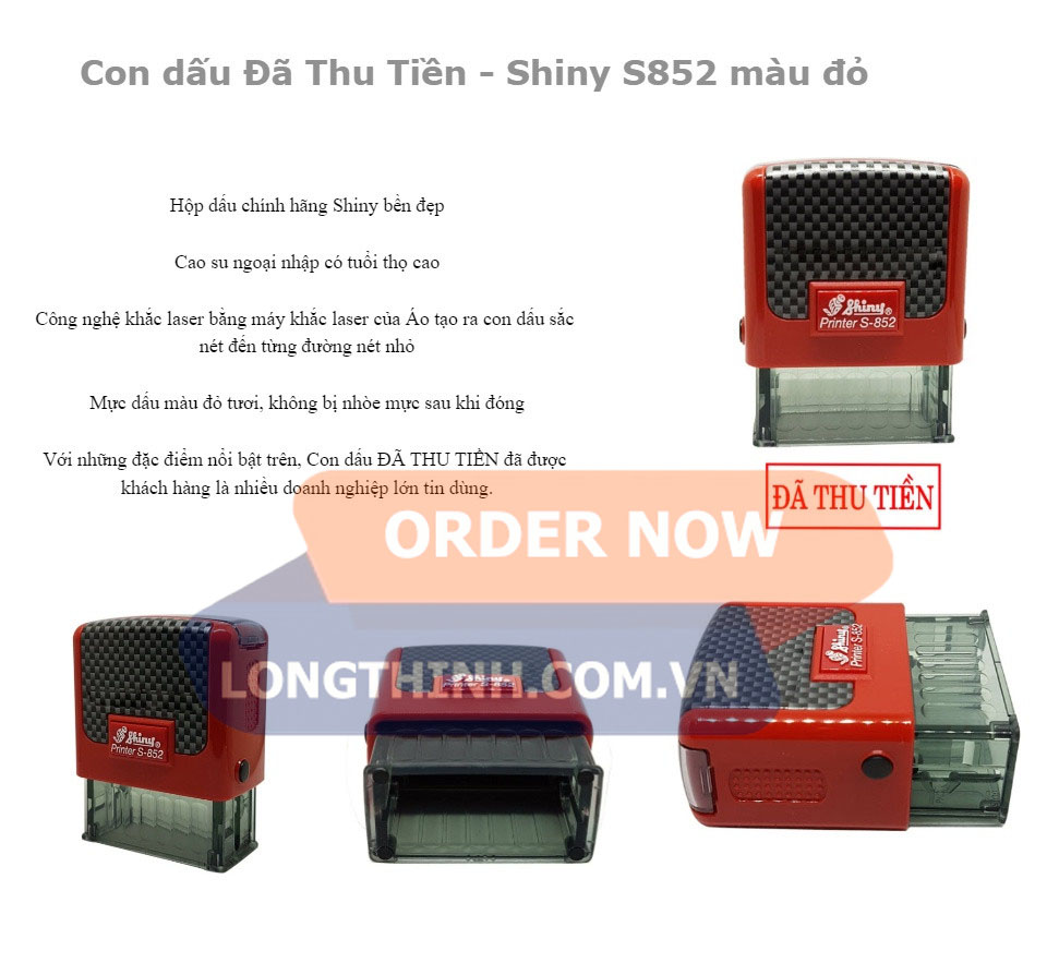 [HCM]Con dấu "Đã thu tiền" Shiny S-222/S-852