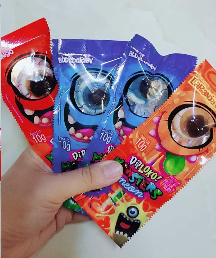 10 cái kẹo mút con mắt phát sáng halloween