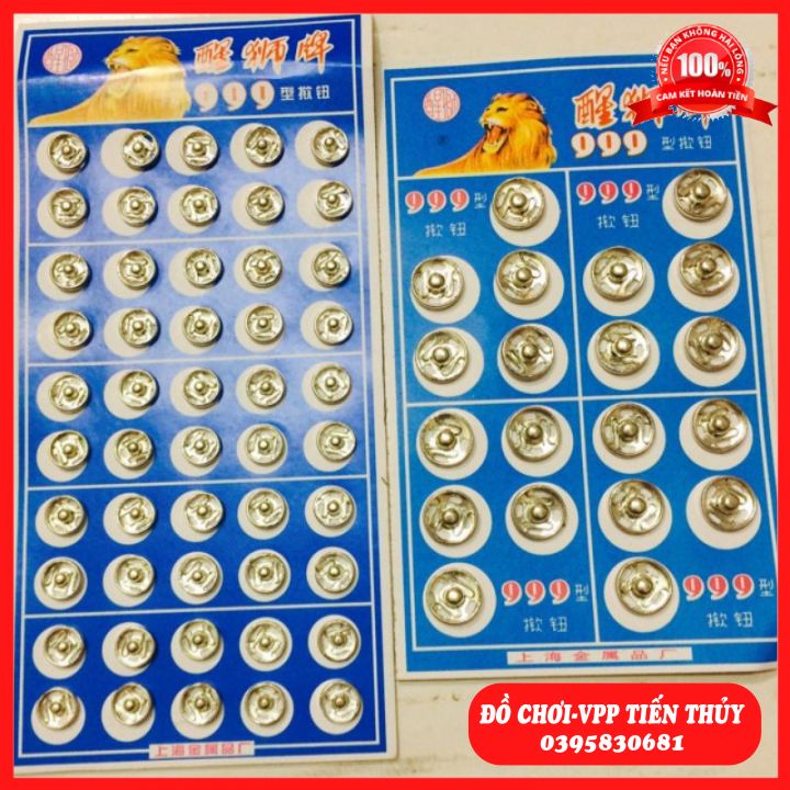 Cúc bấm khâu kim loại cho bé loại to và bé