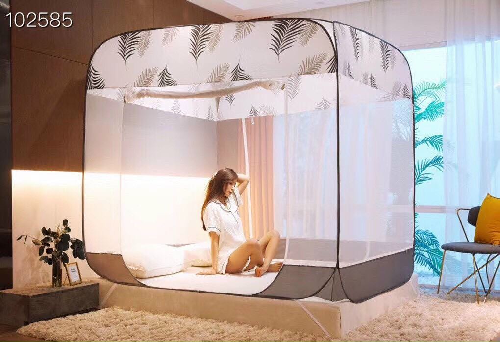 [TẶNG ĐÈN NGỦ NẤM CẢM ỪNG ĐỔI MÀU] Mùng Chụp Tự Bung Đỉnh Vuông, Màn Chụp Tự Bung Đỉnh Vuông hàng nhập khẩu Cao Cấp, Màn Chụp Gia Đình, Màn Chụp Tự Bung Gấp Gọn Thông Minh , Tiện Lợi , Bền, Đẹp . Bh 12 tháng KT 1.8 x 2m