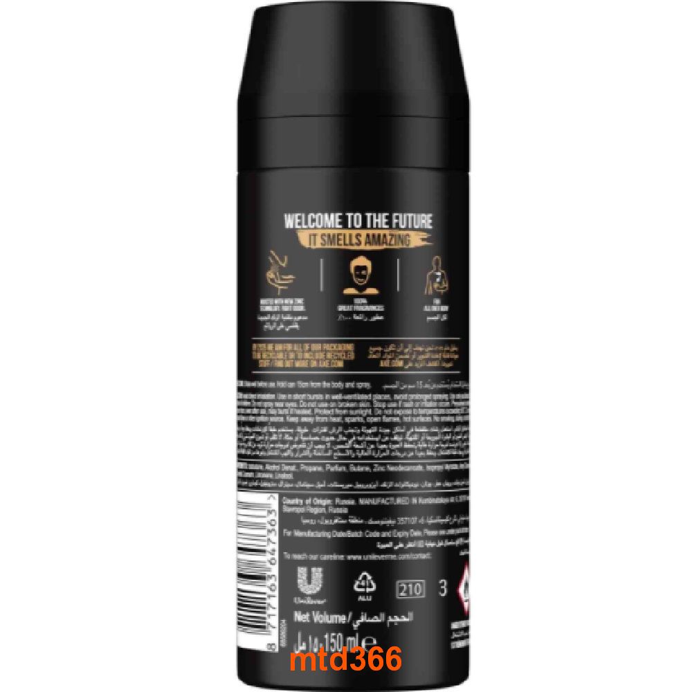 Xịt Khử Mùi Axe 150ml Dark Temptation Longer