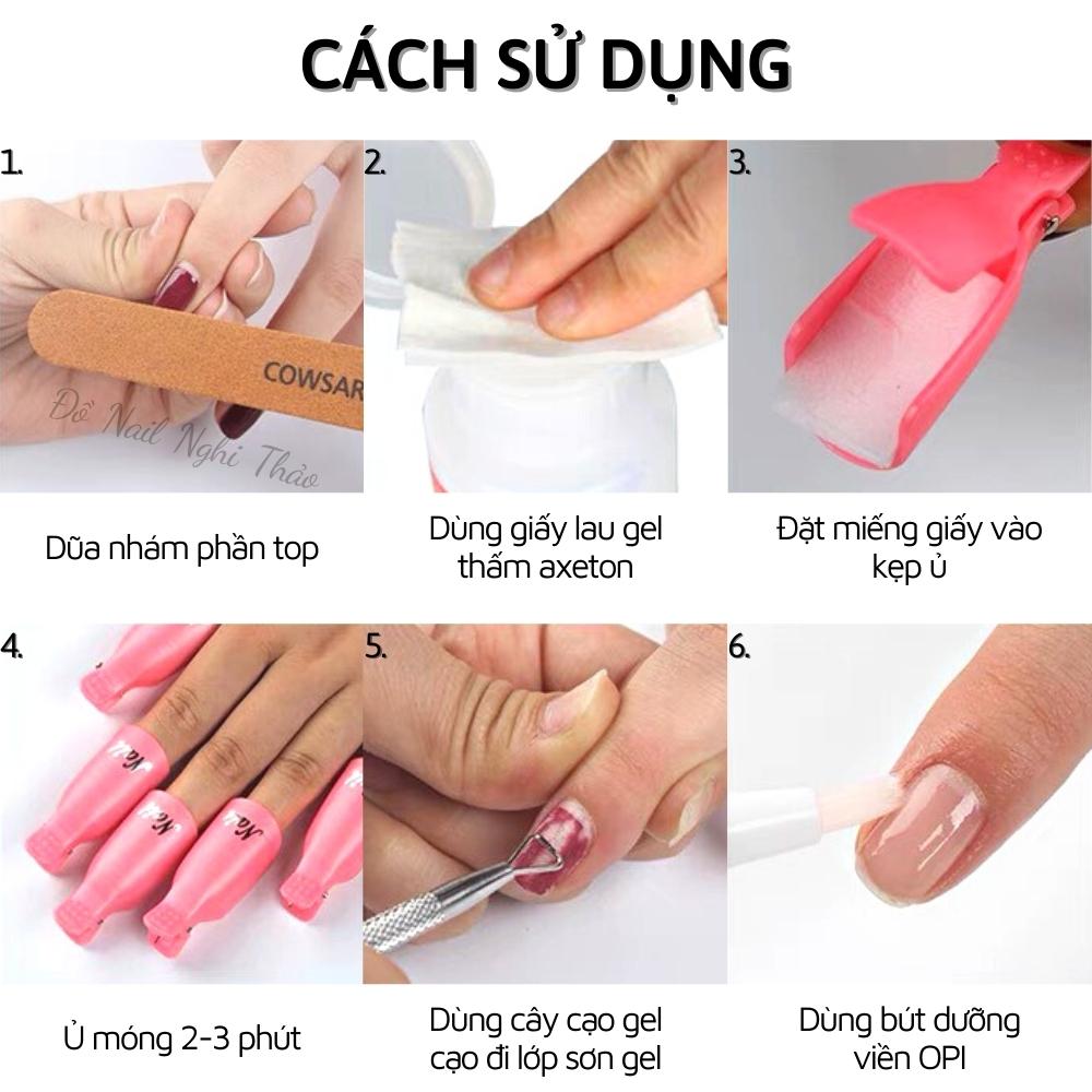 Kẹp ủ phá gel móng tay Nghi Thảo set 10 chiếc